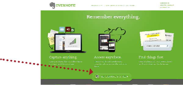 Evernote CTA Example